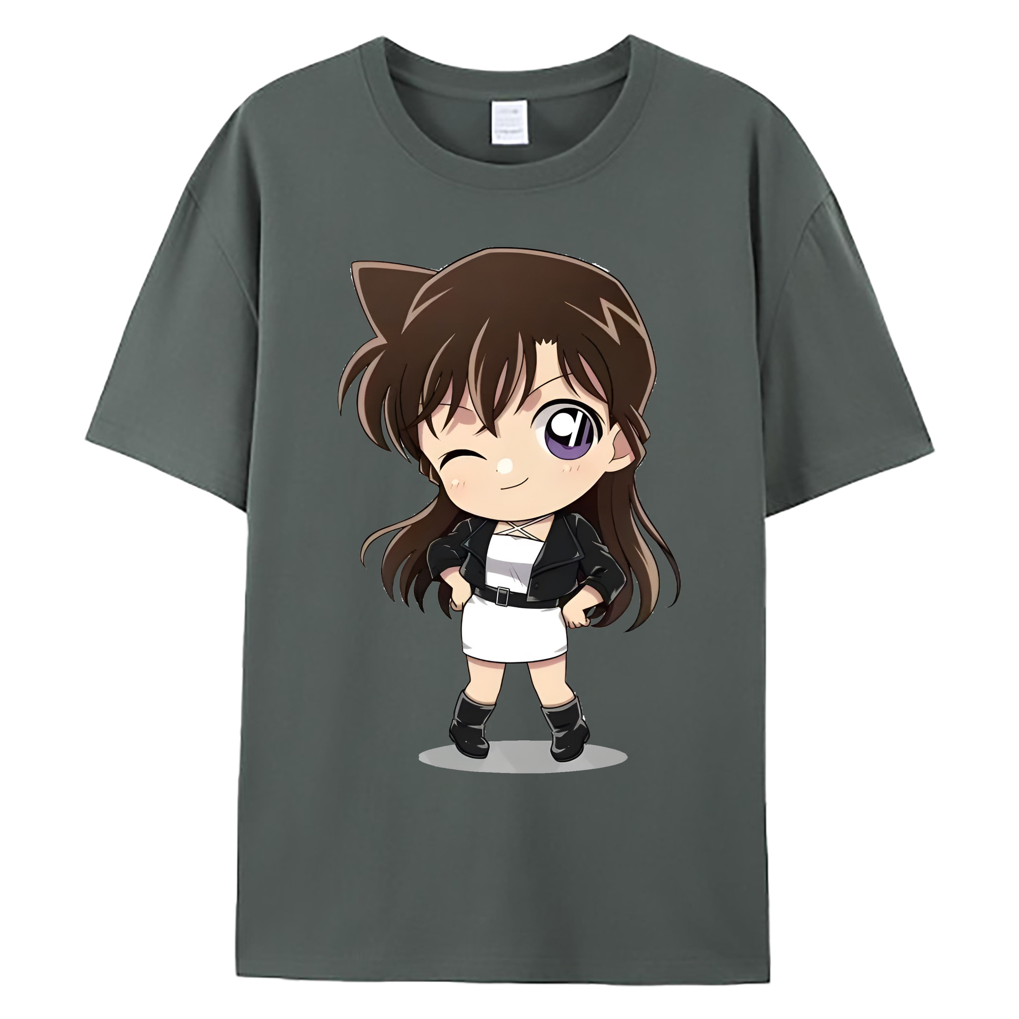 （画像用） 名探偵コナン 毛利 蘭 もうり らん、モーリ ラン Detective Conan Rachel Moore 綿100％ メンズ半袖Tシャツ｜肌触りやわらか＆通気性